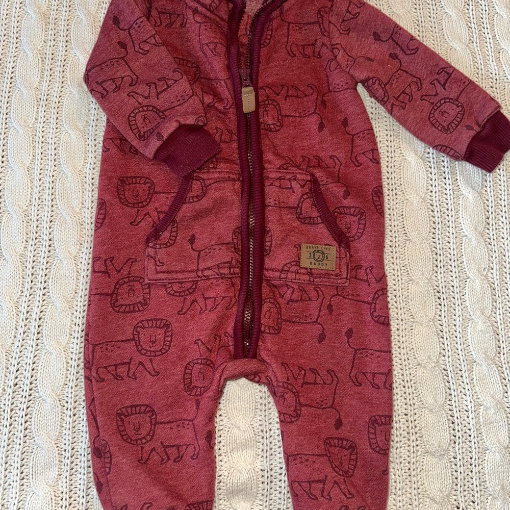 Carter's Burgundy Lion Print Footie